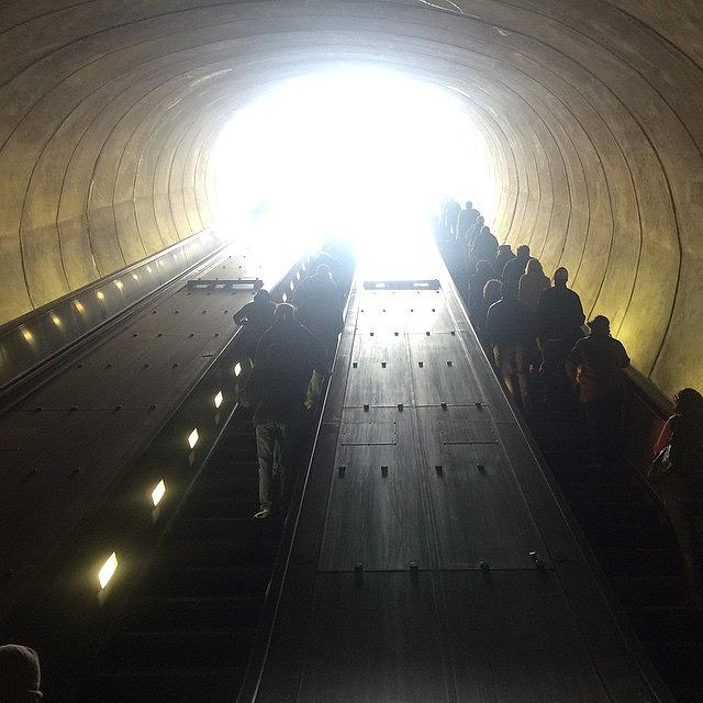Architecture Photograph - Beam Me Up. Dc #metro Dupont Station by Jill P