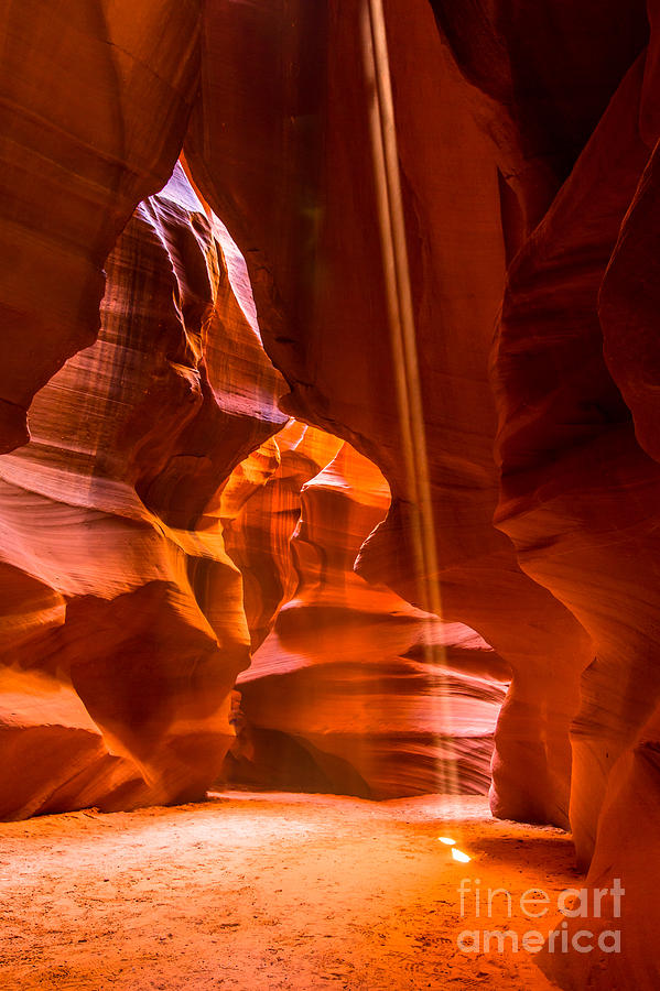 Antelope Canyon Photograph - Beam me up by Nicholas  Pappagallo Jr