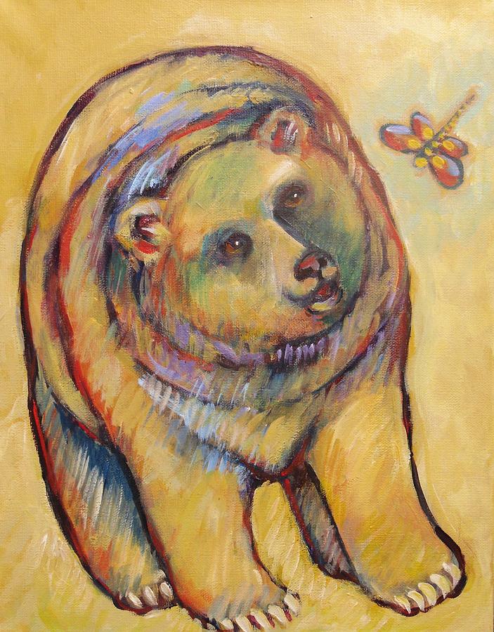 Bear and Dragonfly Painting by Carol Suzanne Niebuhr
