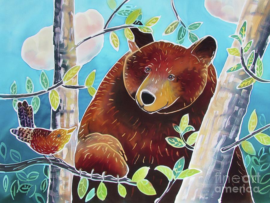 Wildlife Painting - Bear and the Nuthatch by Harriet Peck Taylor