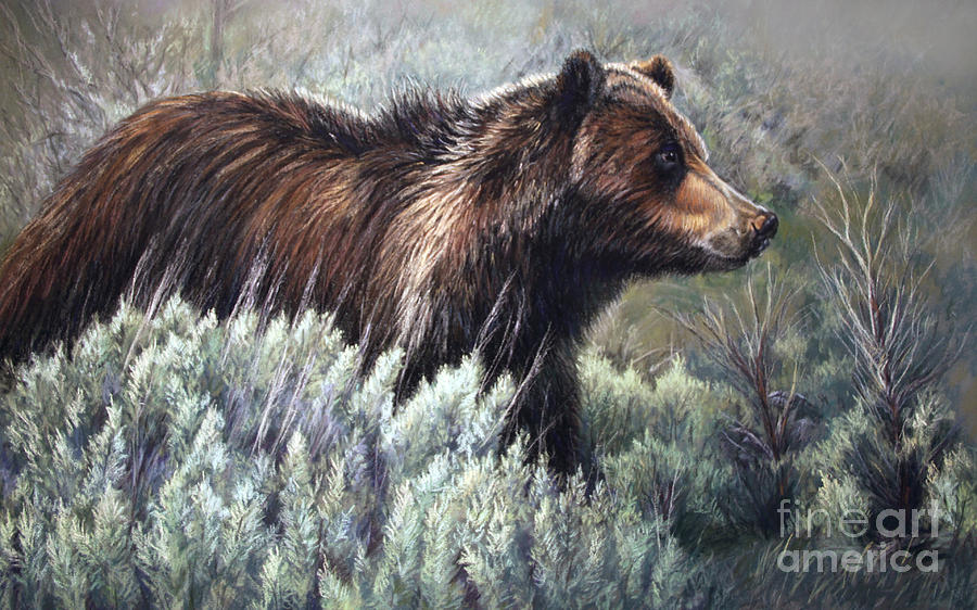 Nature Painting - Bear Crossing by Deb LaFogg-Docherty