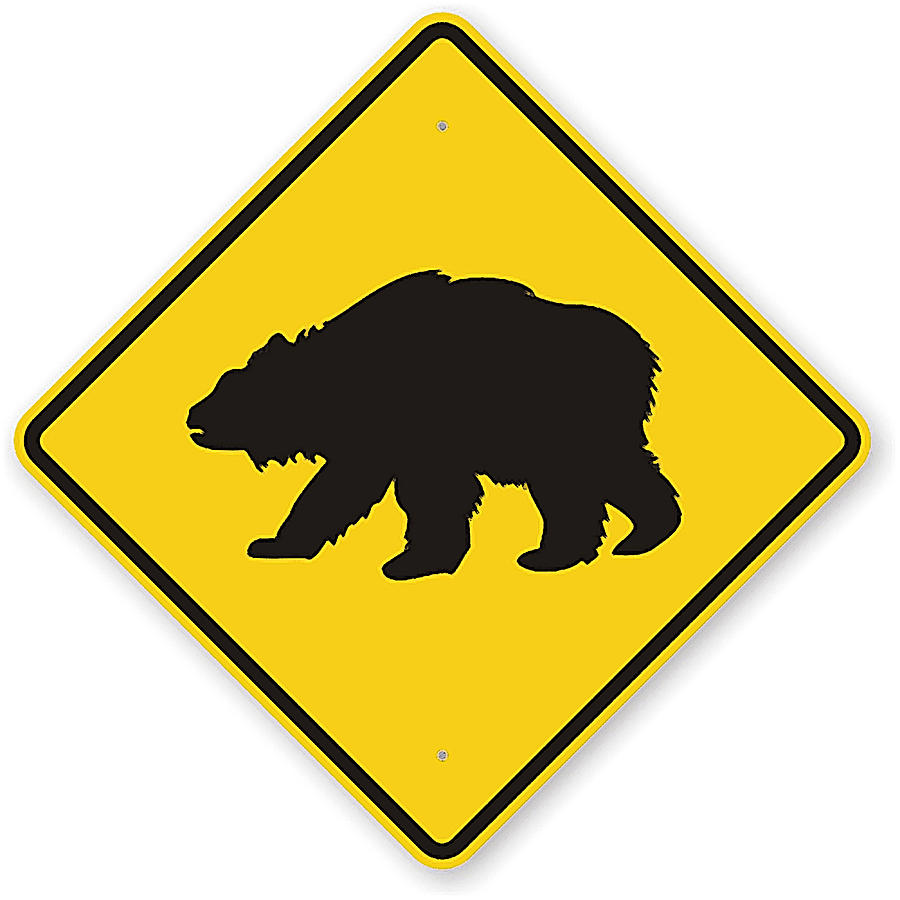 Bear Crossing Sign Digital Art by Marvin Blaine