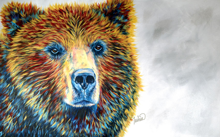 Glacier National Park Painting - Bear Daze by Teshia Art