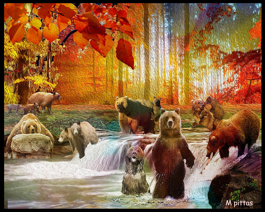 Bear Heaven-card Digital Art by Michael Pittas
