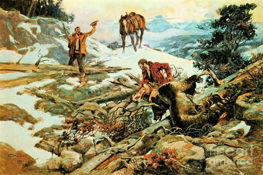 Bear Hunters Painting by Thea Recuerdo
