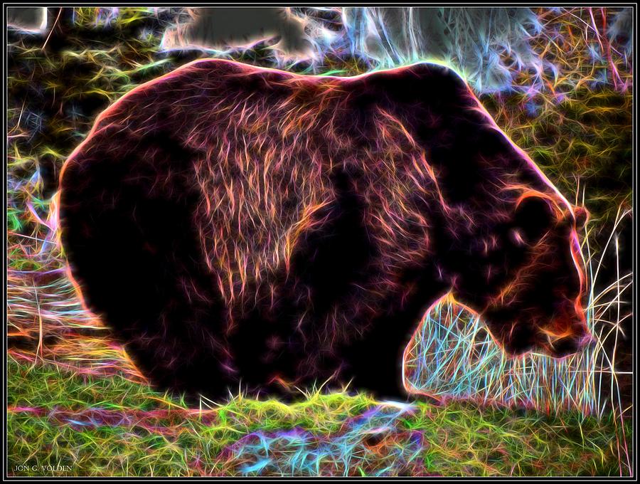 Colorful Grizzly Painting by Jon Volden