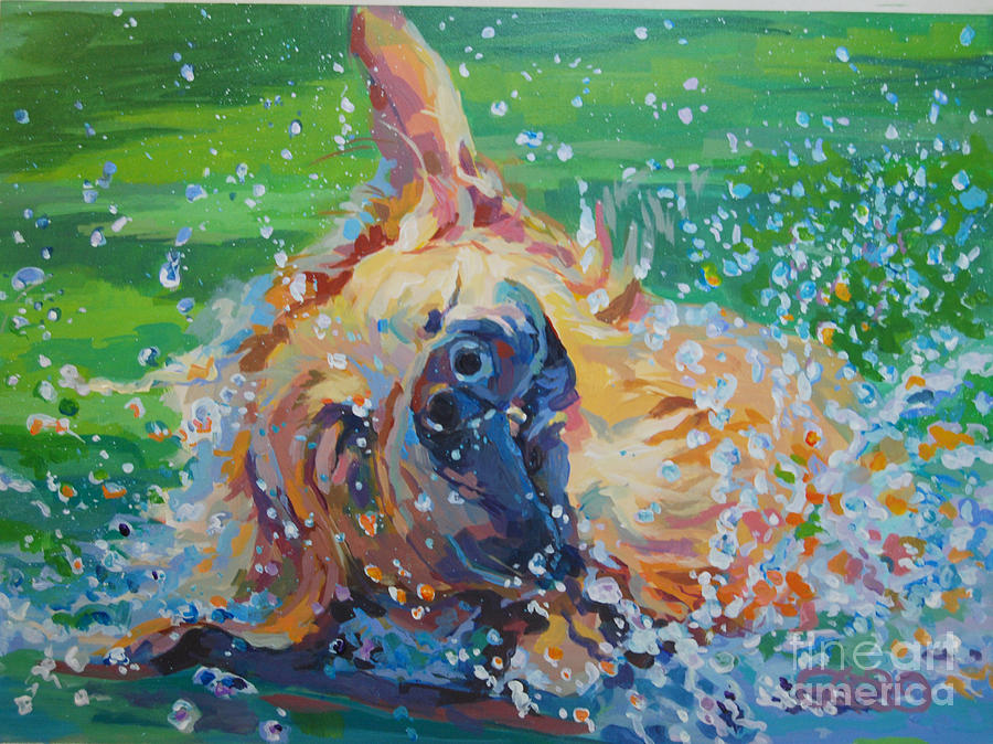 Golden Retriever Painting - Bear by Kimberly Santini
