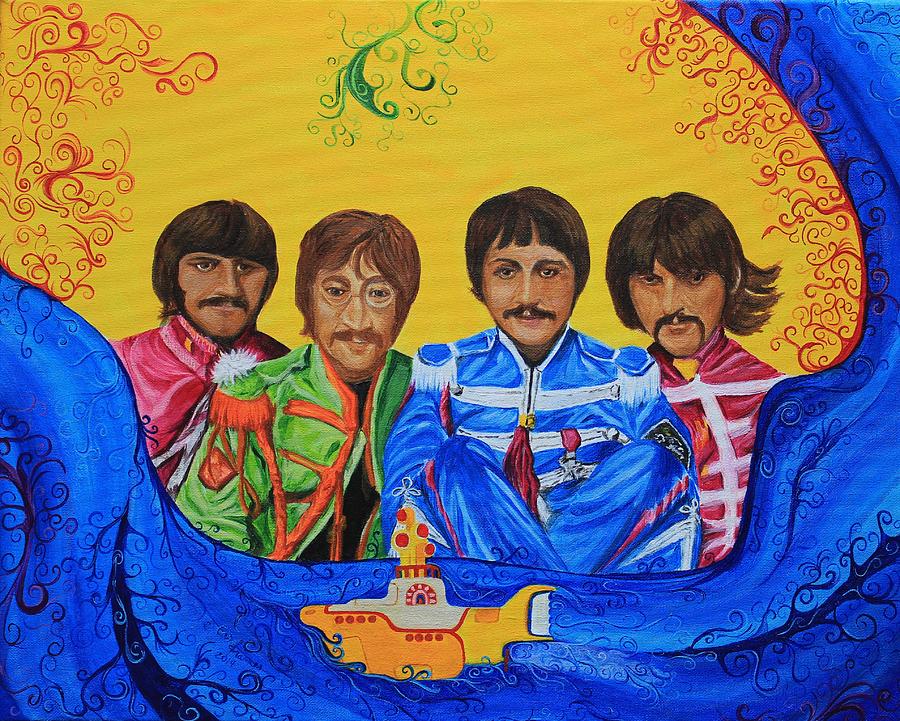 The Beatles Painting - Beatles Sgt Pepper by Carol Frances Arthur