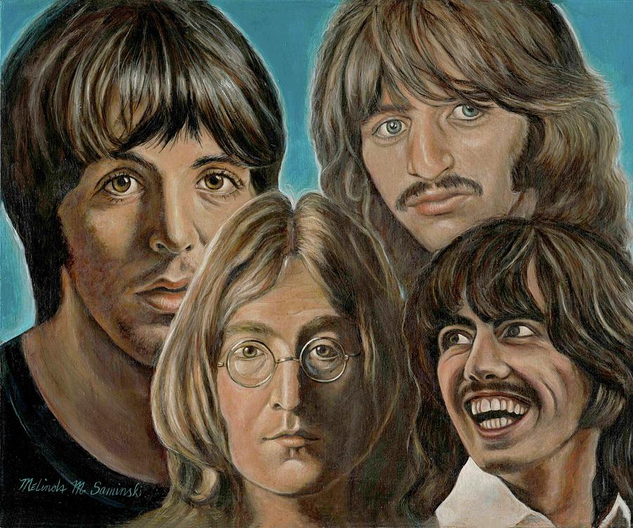 Beatles The Fab Four Painting by Melinda Saminski