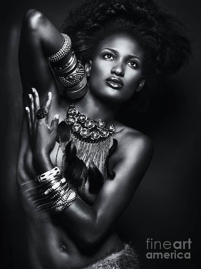 Beautiful African American Woman Wearing Jewelry Photograph By Maxim 3692