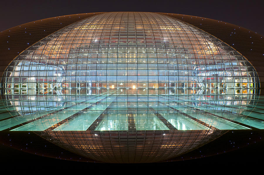 Beautiful Beijing Opera House at Night Photograph by Pavliha