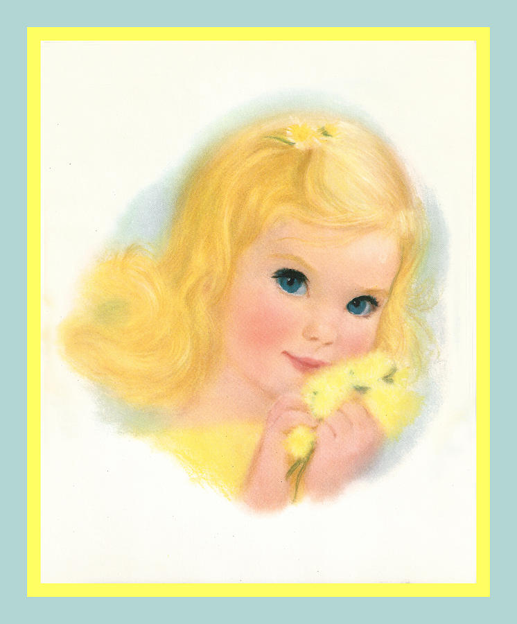 Beautiful Blonde Haired Blue Eyed Baby Girl Digital Art By