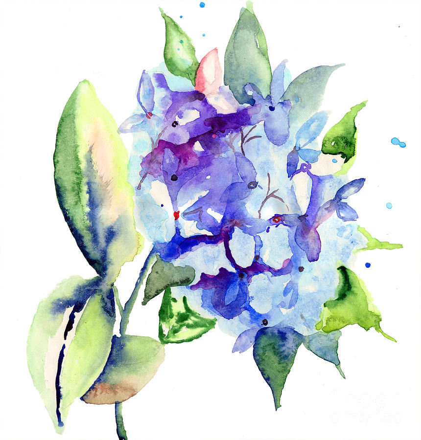 Beautiful blue flowers Painting by Regina Jershova