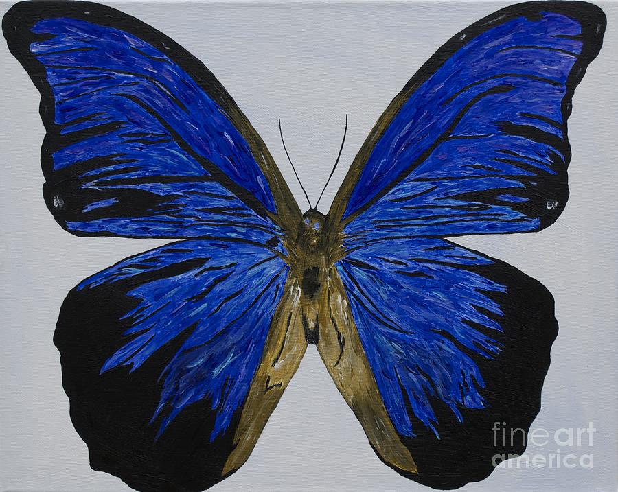 Beautiful Blue Morpho Butterfly Painting by Lisa Telquist - Fine Art ...