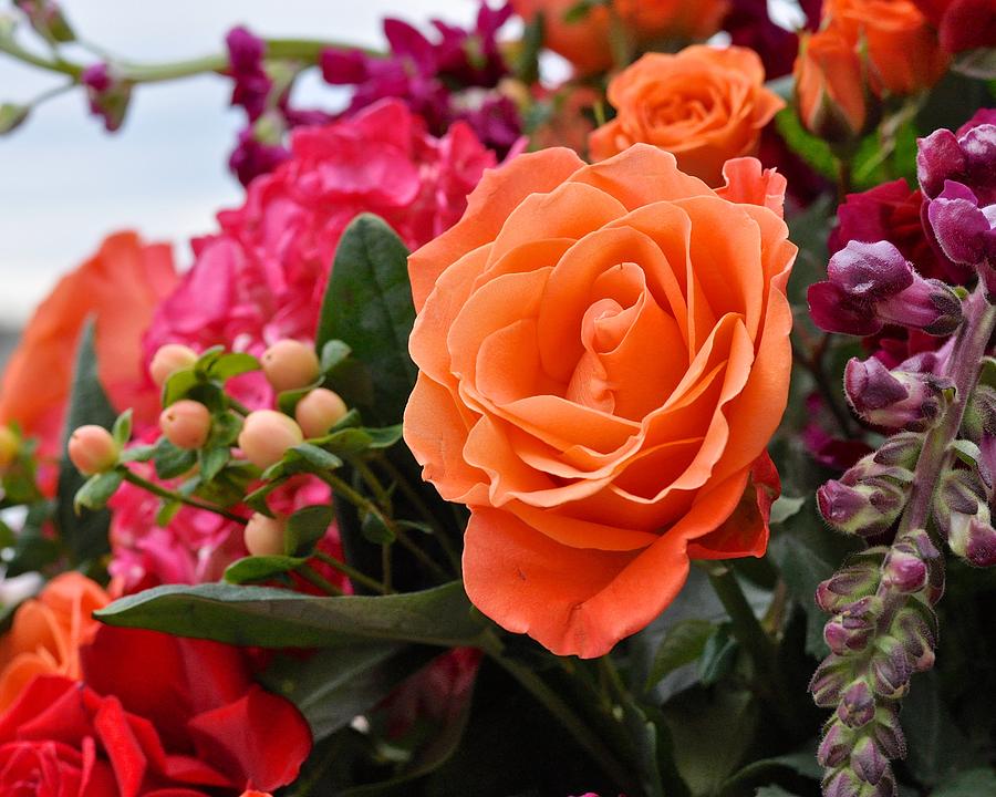 Orange Rose Photograph - Beautiful Wedding Bouquet by Kristina Deane