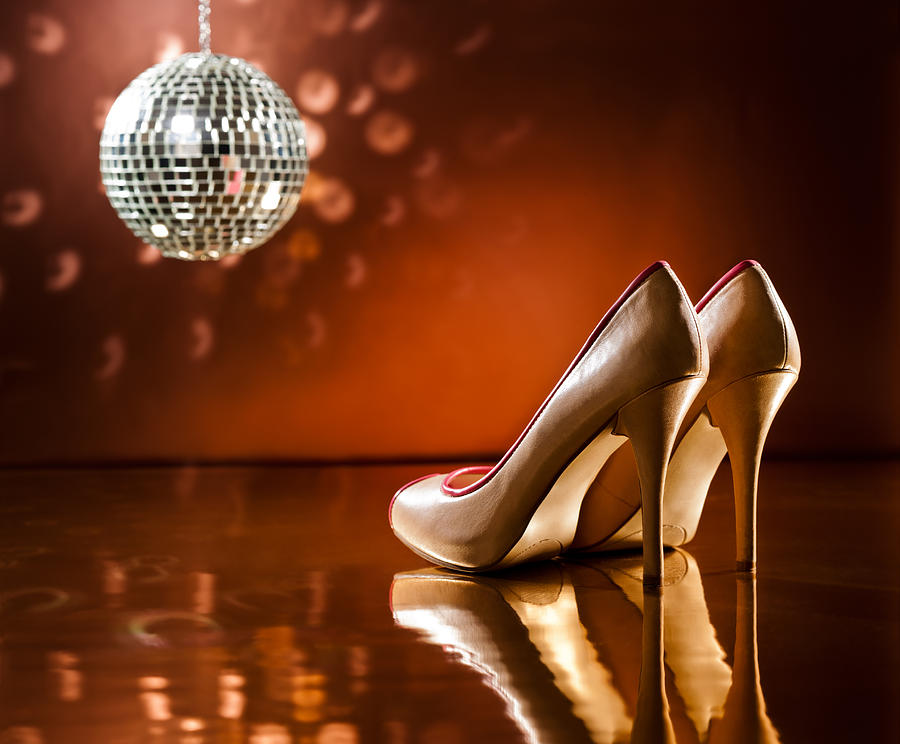 Beautiful brown stilettos on the dance floor Photograph by U Schade