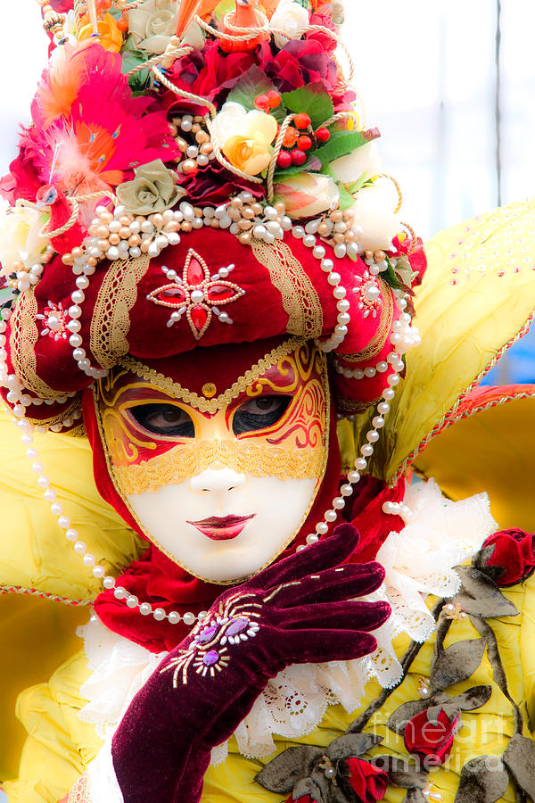 Beautiful carnival mask in venice Photograph by Luciano Mortula