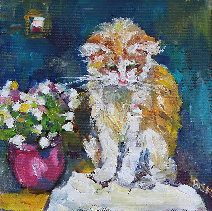Beautiful Cat Dohchi Painting by Becky Kim