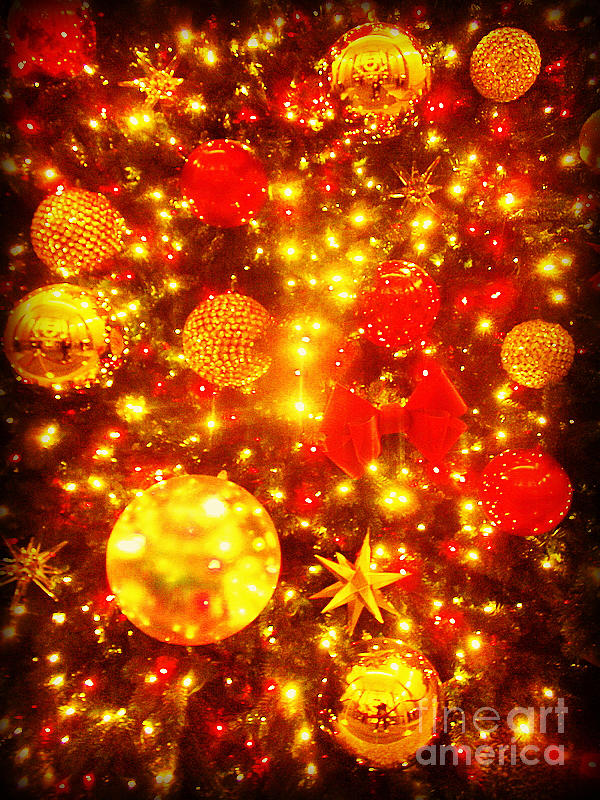 Christmas Photograph - Beautiful Christmas Tree Decorations - Holiday and Christmas Card by Miriam Danar
