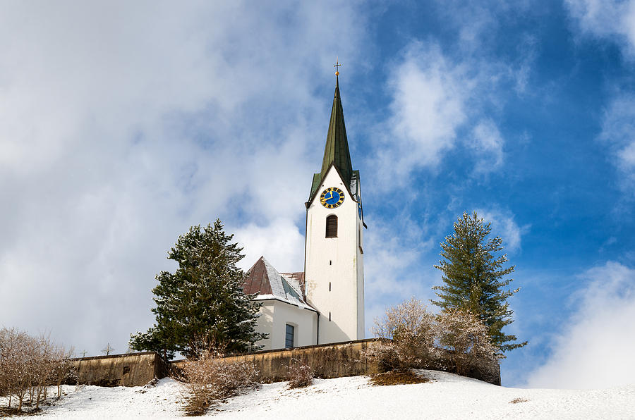 Beautiful church in Hirschegg Kleinwalsertal Austria Europe Photograph by Matthias Hauser