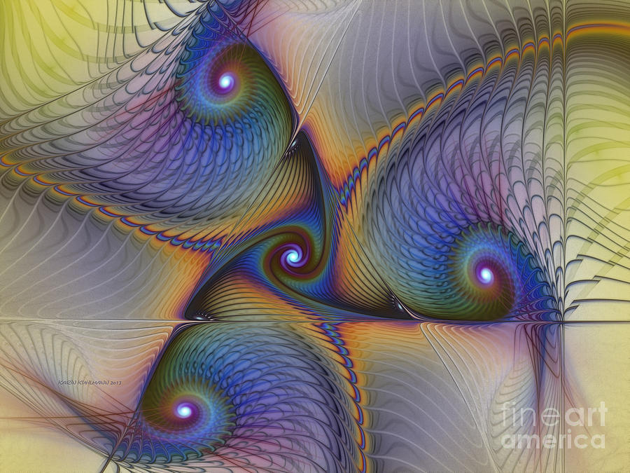 Abstract Digital Art - Beautiful Connection of Math and Art-Fractal Design by Karin Kuhlmann