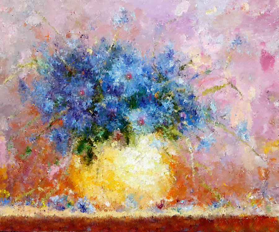 Beautiful Cornflower Expressionism Painting by Georgiana Romanovna