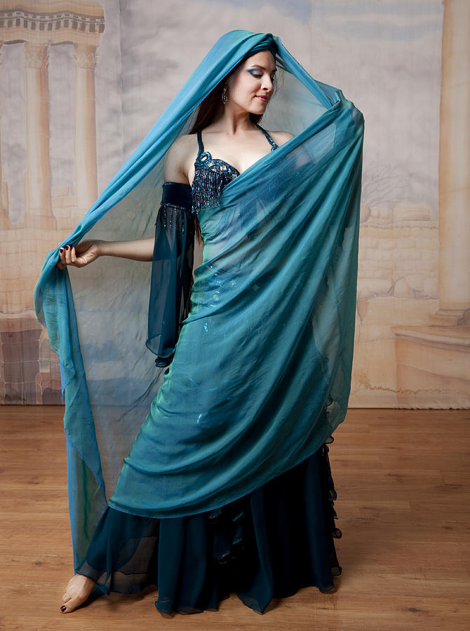 Beautiful Dancer In Costume Wearing A Veil Photograph by Jonya