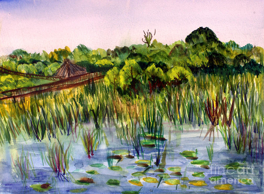 Beautiful Day at Green Cay Nature Center Painting by Donna Walsh