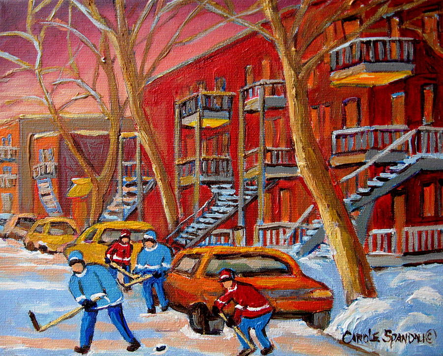 Toronto Maple Leafs Painting - Beautiful Day For Hockey by Carole Spandau