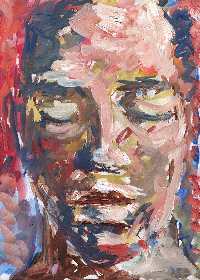 Beautiful Face with Closed Eyes Painting by Nenad Cerovic - Pixels