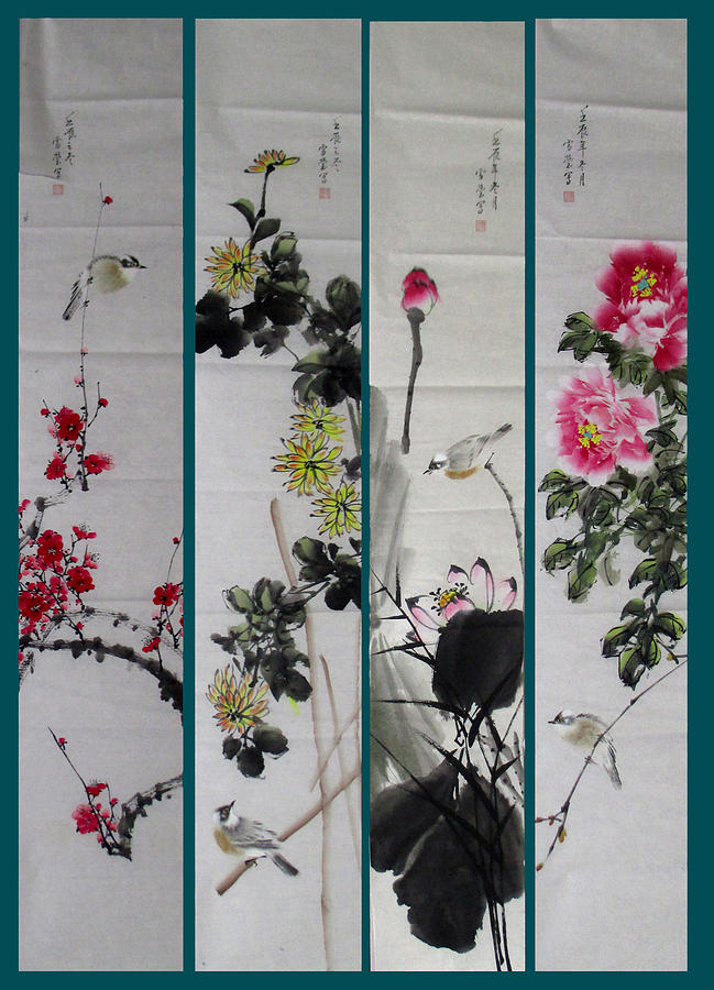 Beautiful flowers Painting by Kathy Li Fine Art America