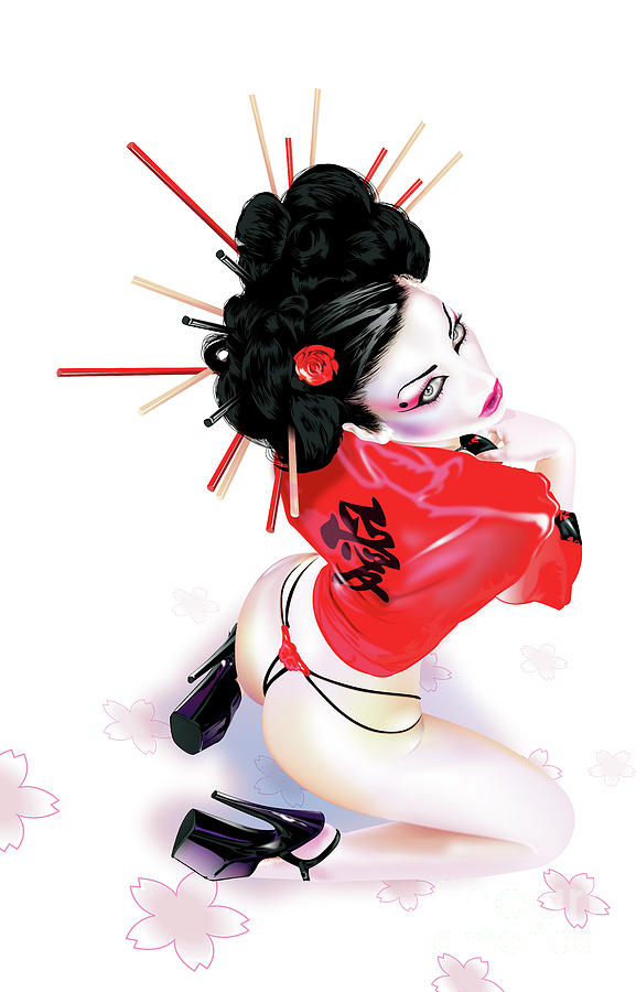 Beautiful Geisha Digital Art by Brian Gibbs
