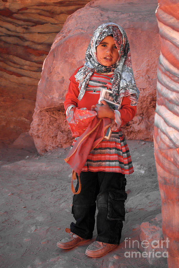 City Digital Art - Beautiful Girl at Petra Jordan by Eva Kaufman