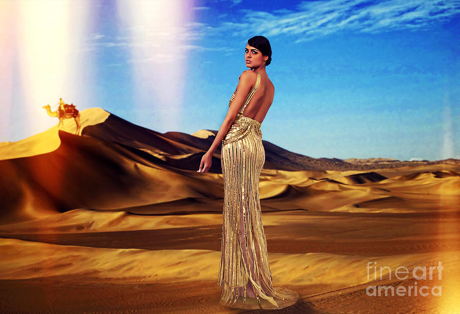 Nature Photograph - Beautiful girl in desert by Milan Karadzic