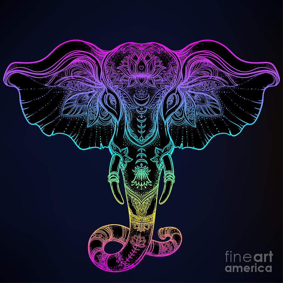 Vintage Digital Art - Beautiful Hand-drawn Tribal Style by Gorbash Varvara Vintage Digital Art - Beautiful Hand-drawn Tribal Style by Gorbash Varvara