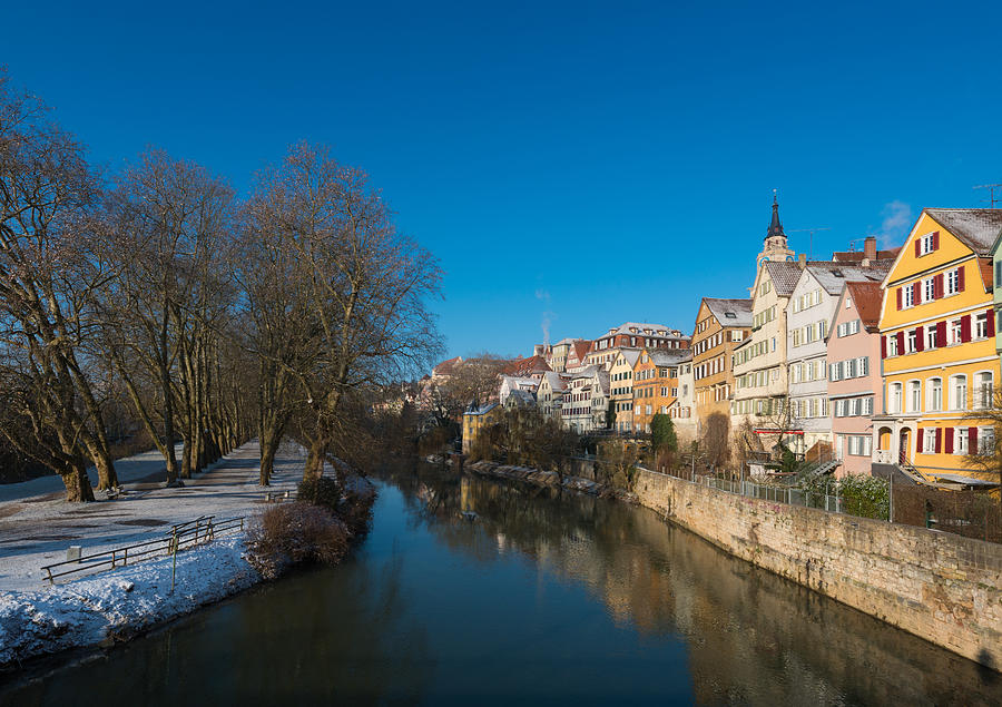 Beautiful houses and blue river in lovely Tuebingen Germany Photograph by Matthias Hauser