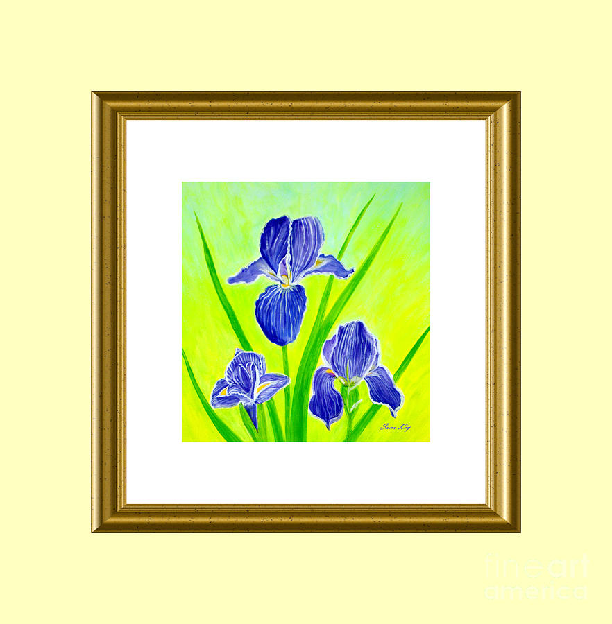 Beautiful Iris Flowers  Painting by Oksana Semenchenko