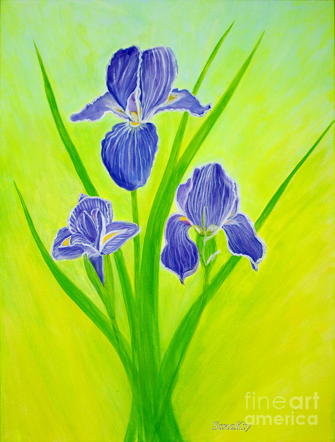 Beautiful Iris FlowersInspirations Collection..  Painting by Oksana Semenchenko