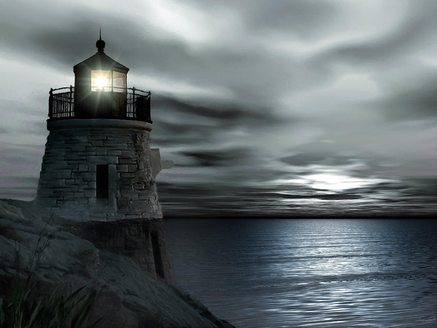 Lighthouse Photograph - Beautiful Light In The Night by Lourry Legarde