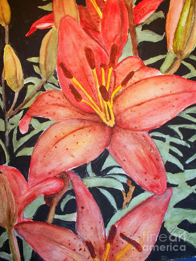 Beautiful Lilies Painting by Carol Grimes