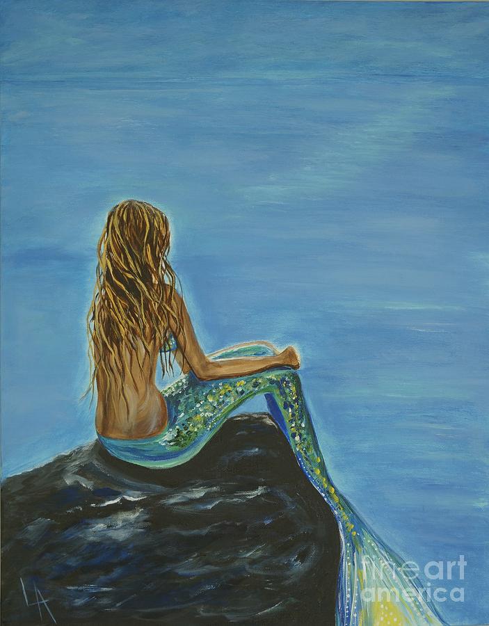 Beautiful Magical Mermaid Painting by Leslie Allen