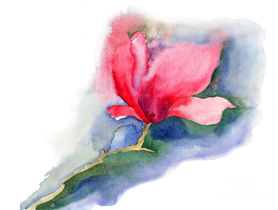 Beautiful Magnolia flowers Painting by Regina Jershova