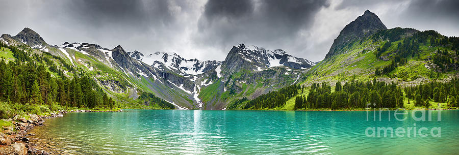 Beautiful Mointain and Lake art Photograph by Boon Mee