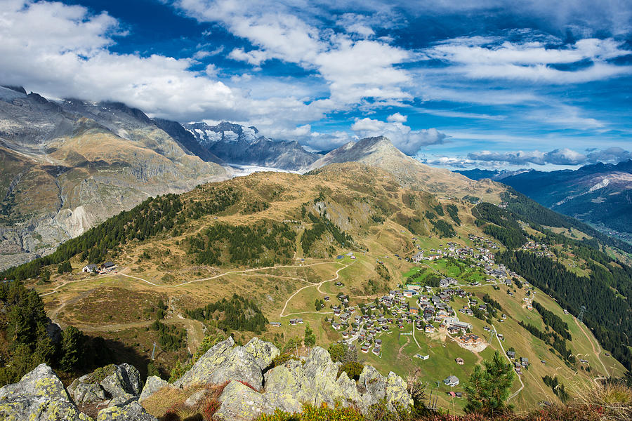Mountain Photograph - Beautiful mountain landscape in the Swiss Alps Switzerland by Matthias Hauser