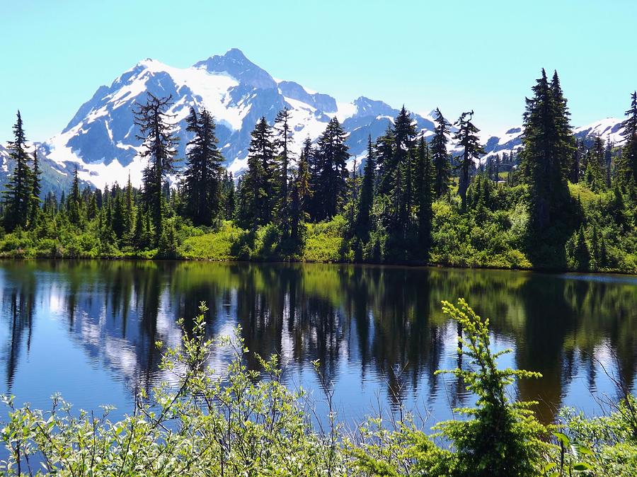 Beautiful Mt. Baker Reflected In Scenic Washington Lake Photograph by ...