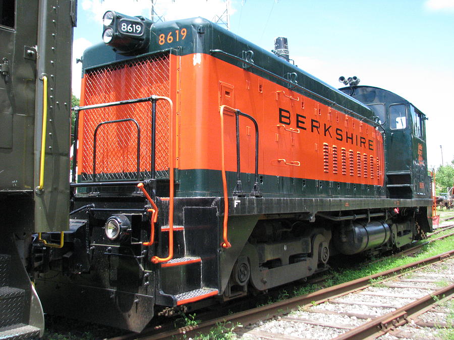 Train Painting - Beautiful Orange Engine by John Houseman