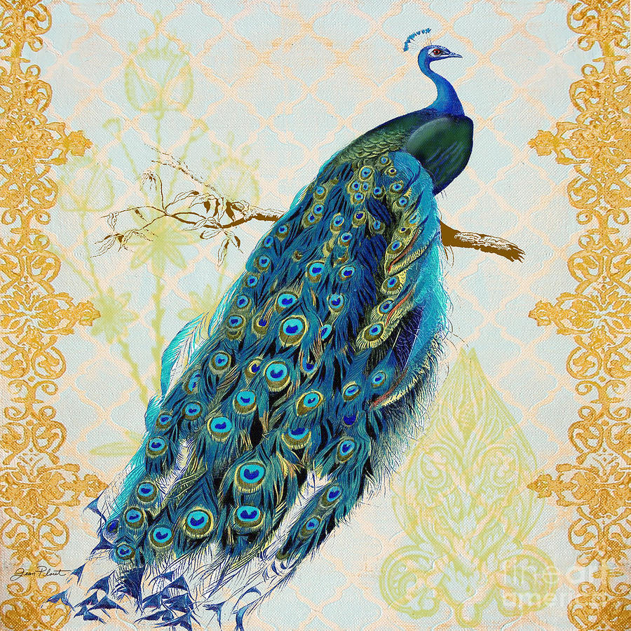 Peacock Painting - Beautiful Peacock-A by Jean Plout