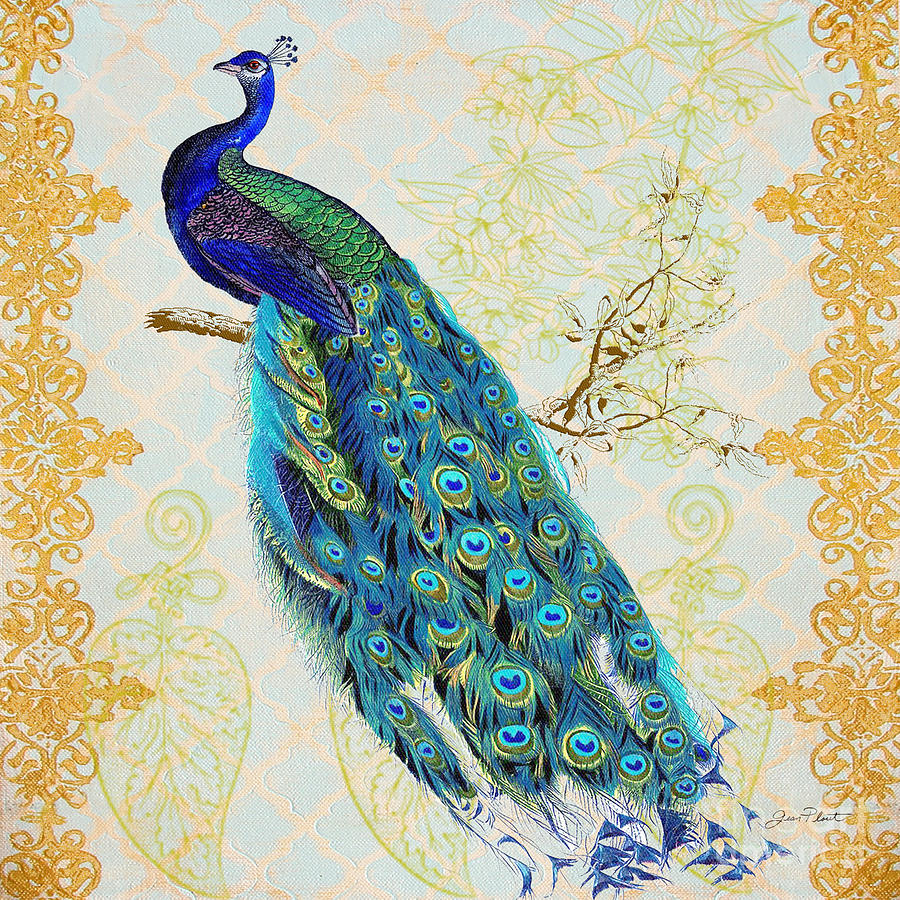 Beautiful Peacock-B Painting by Jean Plout - Pixels