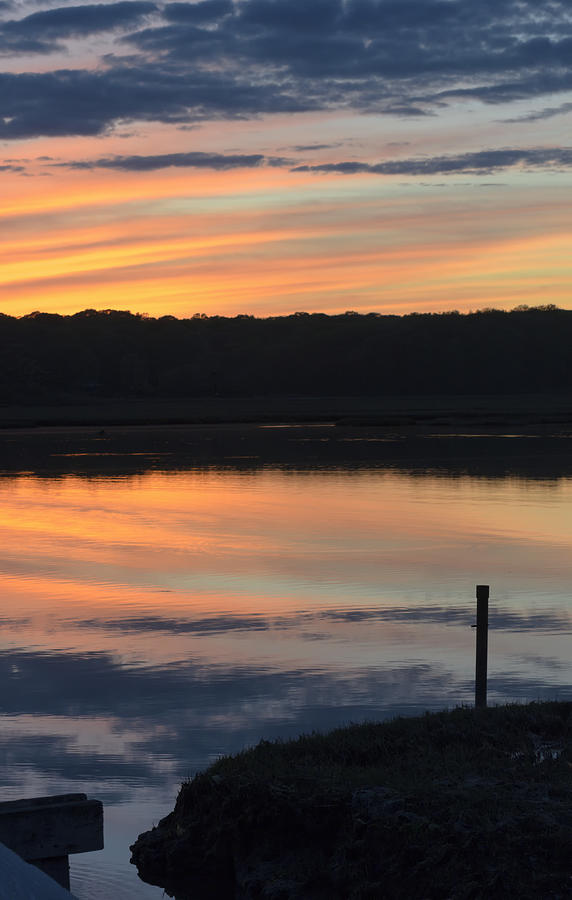 Beautiful pink and yellow sunset over a Connecticut salt marsh Photograph by Marianne Campolongo