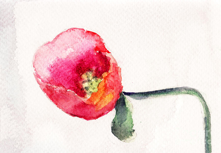 Beautiful Poppy flower Painting by Regina Jershova